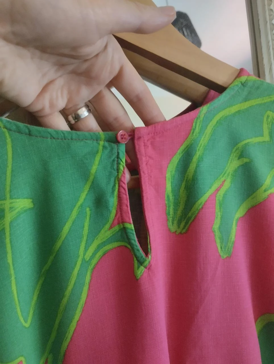 Desigual Tropical Tucanos Rosa Verde Blusa Oversized S – photo 12